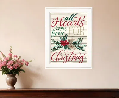 Homezia Home For Christmas 1 White Framed Print Wall Art In Multi