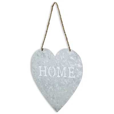 Homezia Home Gray Galvanized Cut Out Metal Wall Decor In Blue