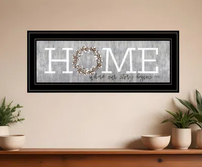 Homezia Home Where Our Story Begins Black Framed Print Wall Art