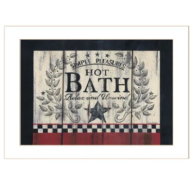 Homezia Hot Bath 1 White Framed Print Bathroom Wall Art In Black