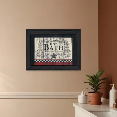 Homezia Hot Bath 2 Black Framed Print Bathroom Wall Art