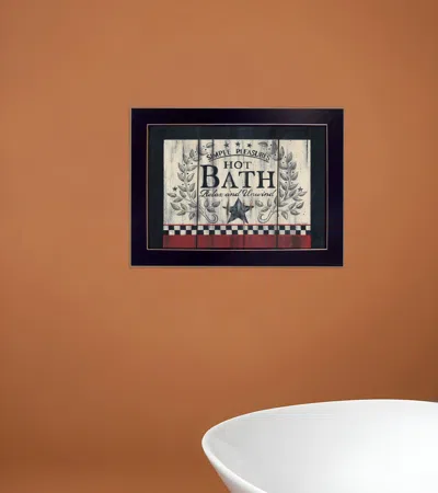 Homezia Hot Bath 3 Black Framed Print Bathroom Wall Art