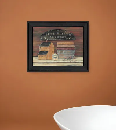 Homezia Hot Bath 4 Black Framed Print Bathroom Wall Art