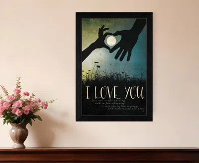 Homezia I Love You Underneath The Moon Black Framed Print Wall Art