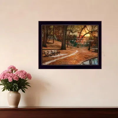Homezia I Will Give You Rest 2 Black Framed Print Wall Art