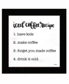 Homezia Iced Coffee Recipe 1 Black Framed Print Wall Art