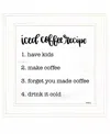 Homezia Iced Coffee Recipe 2 White Framed Print Wall Art