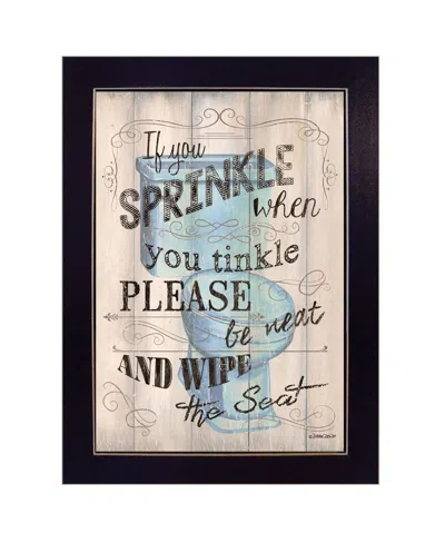 Homezia If You Sprinkle When You Tinkle Black Framed Print Bathroom Wall Art