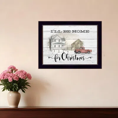 Homezia Ill Be Home For Christmas 1 Black Framed Print Wall Art