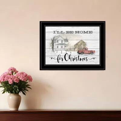 Homezia Ill Be Home For Christmas 3 Black Framed Print Wall Art