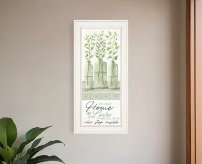 Homezia In Our Home 2 White Framed Print Wall Art In Pink