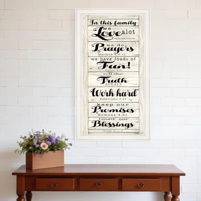 Homezia In This Family 1 White Framed Print Wall Art In Multi