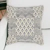 Homezia Indigo And Ivory Floral Waves Throw Pillow