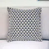 Homezia Indigo And Ivory Triangle Design Throw Pillow
