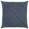Homezia Indigo Pin Tuck Diamond Pattern Throw Pillow