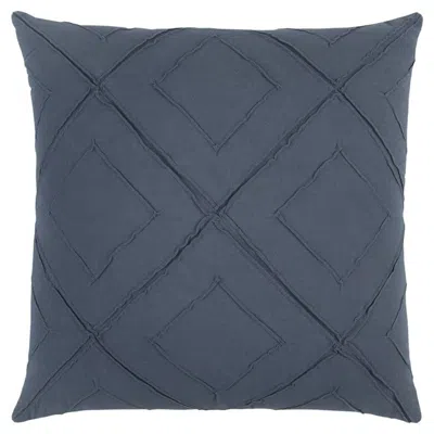 Homezia Indigo Pin Tuck Diamond Pattern Throw Pillow In Blue