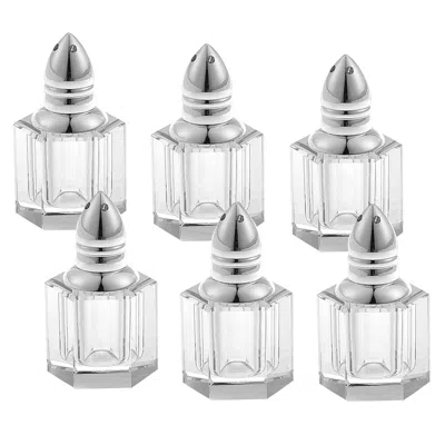 Homezia Individual Silver Crystal Salt And Peppers Gift Boxed 6 Pc Set