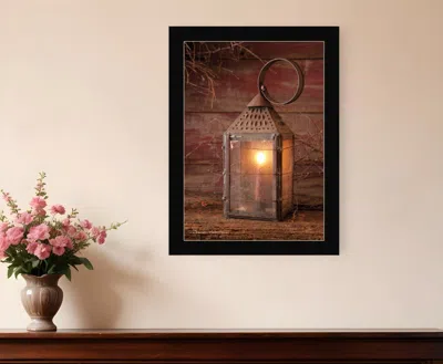 Homezia Innkeepers Lantern 2 Black Framed Print Wall Art