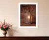 Homezia Innkeepers Lantern 3 White Framed Print Wall Art