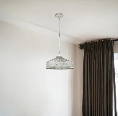 Homezia Iris 1-light Aged Ivory Pendant In Brown