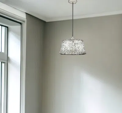 Homezia Iris 1-light Aged Ivory Pendant In Burgundy