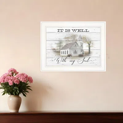Homezia It Is Well 1 White Framed Print Wall Art