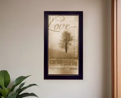 Homezia Its About Love 3 Black Framed Print Wall Art In Neutral