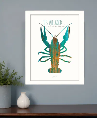 Homezia Its All Good At The Beach White Framed Print Wall Art In Animal Print