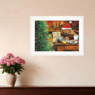Homezia Ive Been A Good Boy 2 White Framed Print Wall Art In Multi