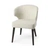Homezia Ivory And Black Wingback Dining Side Chair