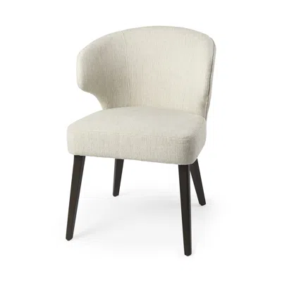 Homezia Ivory And Black Wingback Dining Side Chair