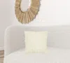 Homezia Ivory Knit Sweater Stripe Down Throw Pillow