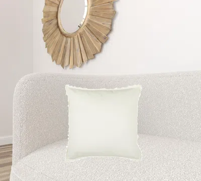 Homezia Ivory Solid Light Textured Modern Throw Pillow