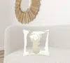 Homezia Ivory Tan Reindeer Down Filled Throw Pillow