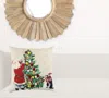 Homezia Ivory Vintage Santa And Penguin Christmas Throw Pillow