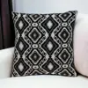 Homezia Jet Black And White Geo Throw Pillow
