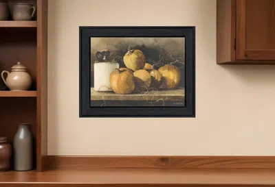 Homezia Jugs And Pumpkins 1 Black Framed Print Wall Art In Multi