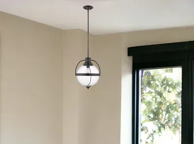 Homezia Kassian 1-light Oil-rubbed Bronze Pendant In Burgundy