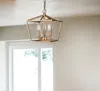 Homezia Kennedy 3-light Antique Gold Pendant With Crystal Bobeches