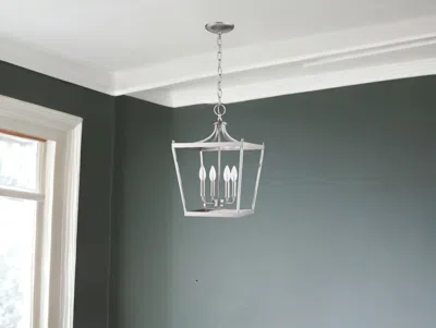 Homezia Kennedy 4-light Satin Nickel Pendant In Multi