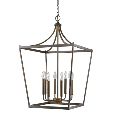 Homezia Kennedy 8-light Oil-rubbed Bronze Foyer Pendant In Brown