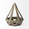 Homezia Khaki Crackle Glaze Ceramic Conical Sculpture