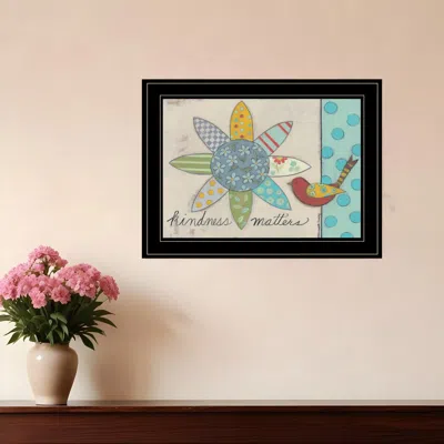 Homezia Kindness Matters 2 Black Framed Print Wall Art In Blue
