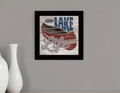 Homezia Lake Life Canoe 1 Black Framed Print Wall Art