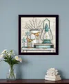 Homezia Lantern On Books 1 Black Framed Print Wall Art