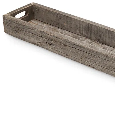 Homezia Large Natural Brown Reclaimed Wood With Grains And Knots Highlight Tray In Multi