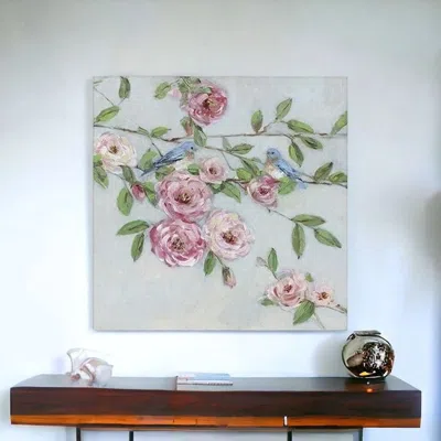 Homezia Large Pretty Pink Blooms Canvas Wall Art