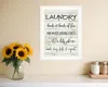 Homezia Laundry 1 White Framed Print Bathroom Wall Art