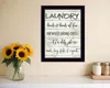 Homezia Laundry 3 Black Framed Print Bathroom Wall Art