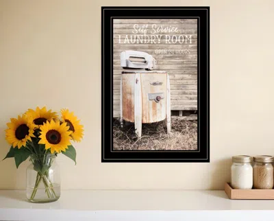 Homezia Laundry Room 2 Black Framed Print Bathroom Wall Art